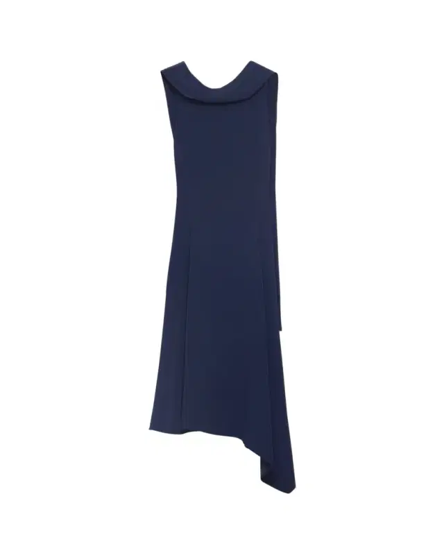 Neck-Scarf Backless Cady Crepe Midi Dress
