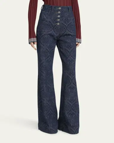 Etro Paisley-Print Flare Jeans | Thumbnail 4 Etro Paisley-Print Flare Jeans | Thumbnail 4
