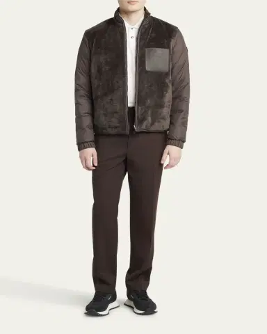Moncler Men's Leather-Emblem Polo Shirt | Thumbnail 2 Moncler Men's Leather-Emblem Polo Shirt | Thumbnail 2