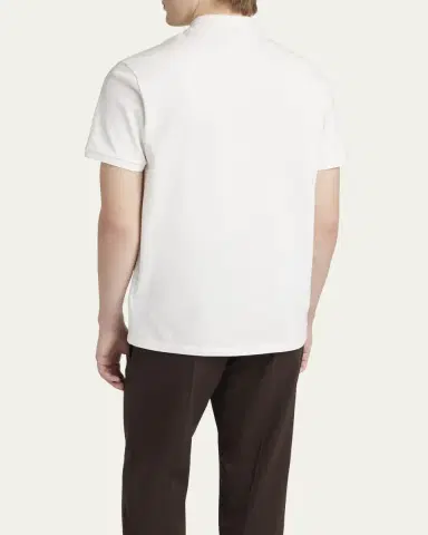 Moncler Men's Leather-Emblem Polo Shirt | Thumbnail 3 Moncler Men's Leather-Emblem Polo Shirt | Thumbnail 3