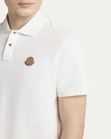 Moncler Men's Leather-Emblem Polo Shirt | Thumbnail 5 Moncler Men's Leather-Emblem Polo Shirt | Thumbnail 5