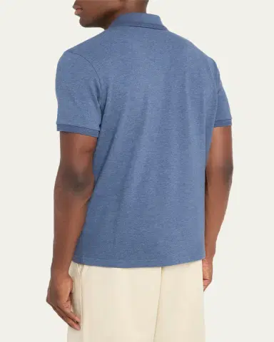 Moncler Men's Leather-Emblem Polo Shirt | Thumbnail 7 Moncler Men's Leather-Emblem Polo Shirt | Thumbnail 7