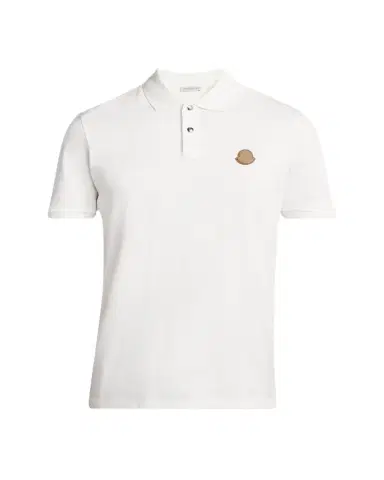 Moncler Men's Leather-Emblem Polo Shirt | Thumbnail 1 Moncler Men's Leather-Emblem Polo Shirt | Thumbnail 1