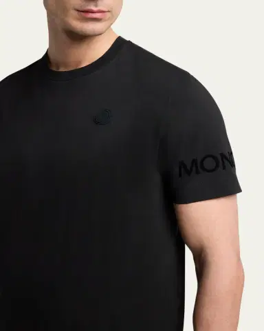 Moncler Men's Washed Cotton Logo T-Shirt | Thumbnail 5 Moncler Men's Washed Cotton Logo T-Shirt | Thumbnail 5