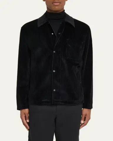 Moncler Men's Cotton Corduroy Button-Front Shirt | Thumbnail 4 Moncler Men's Cotton Corduroy Button-Front Shirt | Thumbnail 4