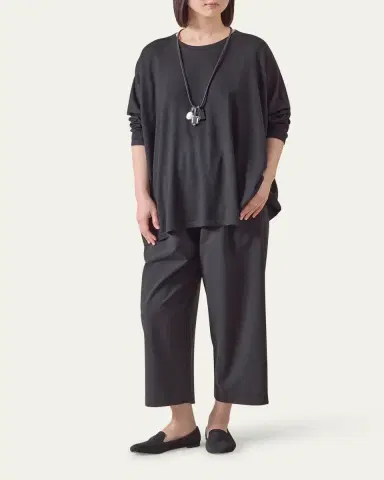 Eskandar Ultrafine Cashmere Wide Round-Neck Sweater (Mid Plus Length) | Thumbnail 2 Eskandar Ultrafine Cashmere Wide Round-Neck Sweater (Mid Plus Length) | Thumbnail 2
