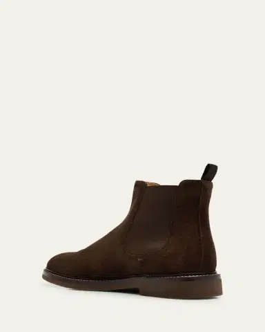 Brunello Cucinelli Men's Suede Flex-Sole Chelsea Boots | Thumbnail 3