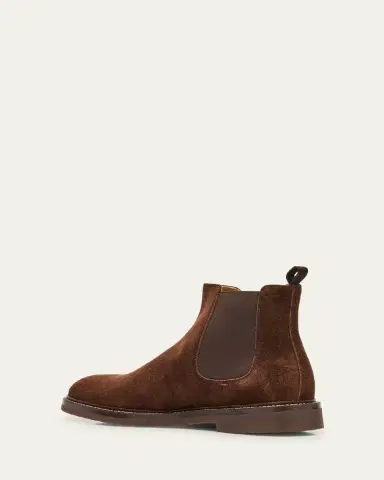 Brunello Cucinelli Men's Suede Flex-Sole Chelsea Boots | Thumbnail 5