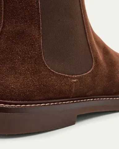 Brunello Cucinelli Men's Suede Flex-Sole Chelsea Boots | Thumbnail 9
