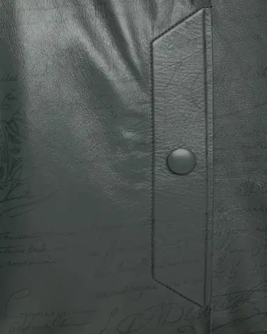 Berluti Men's B-Way Scritto Leather Hooded Jacket | Thumbnail 3