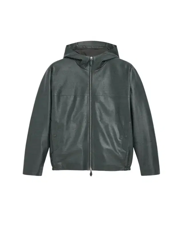 Men's B-Way Scritto Leather Hooded Jacket