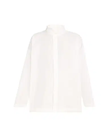 Eskandar Slim A-Line Double Stand Collar Shirt with Stepped Insert (Long Length) | Thumbnail 1 Eskandar Slim A-Line Double Stand Collar Shirt with Stepped Insert (Long Length) | Thumbnail 1