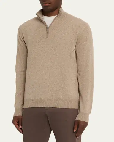 Fioroni Men's Cashmere Half-Zip Pullover | Thumbnail 4 Fioroni Men's Cashmere Half-Zip Pullover | Thumbnail 4