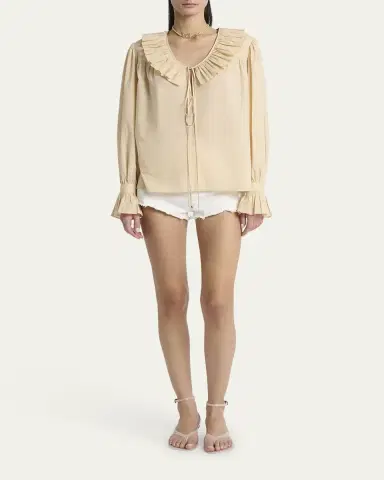 Chloe Ruffle Cotton Voile Blouse | Thumbnail 2 Chloe Ruffle Cotton Voile Blouse | Thumbnail 2