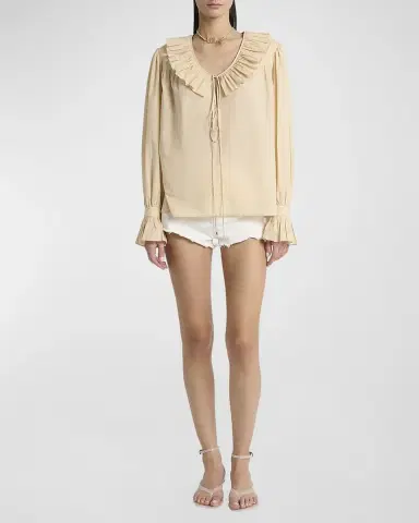 Chloe Ruffle Cotton Voile Blouse | Thumbnail 6 Chloe Ruffle Cotton Voile Blouse | Thumbnail 6