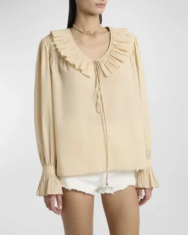 Chloe Ruffle Cotton Voile Blouse | Thumbnail 8 Chloe Ruffle Cotton Voile Blouse | Thumbnail 8