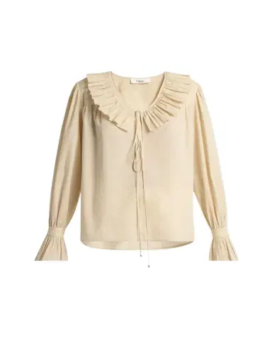Chloe Ruffle Cotton Voile Blouse | Thumbnail 1 Chloe Ruffle Cotton Voile Blouse | Thumbnail 1
