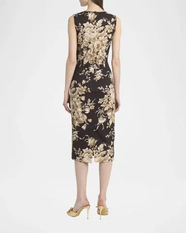 Dolce & Gabbana Rose Cretonne Charmeuse Sleeveless Midi Dress | Thumbnail 2 Dolce & Gabbana Rose Cretonne Charmeuse Sleeveless Midi Dress | Thumbnail 2