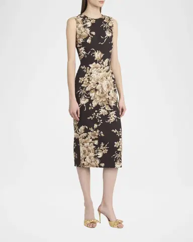 Dolce & Gabbana Rose Cretonne Charmeuse Sleeveless Midi Dress | Thumbnail 3 Dolce & Gabbana Rose Cretonne Charmeuse Sleeveless Midi Dress | Thumbnail 3