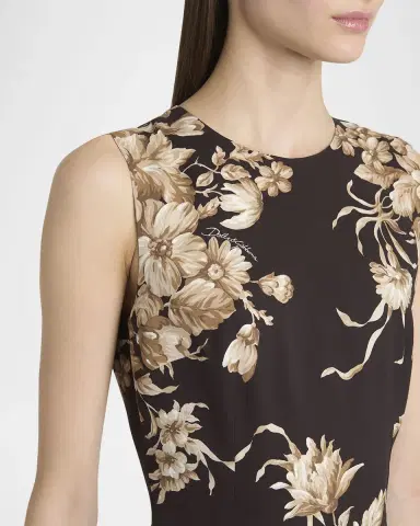Dolce & Gabbana Rose Cretonne Charmeuse Sleeveless Midi Dress | Thumbnail 4 Dolce & Gabbana Rose Cretonne Charmeuse Sleeveless Midi Dress | Thumbnail 4
