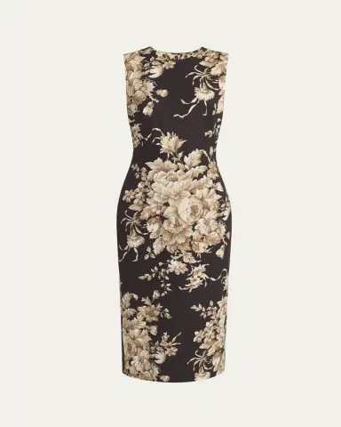 Dolce & Gabbana Rose Cretonne Charmeuse Sleeveless Midi Dress | Thumbnail 5 Dolce & Gabbana Rose Cretonne Charmeuse Sleeveless Midi Dress | Thumbnail 5