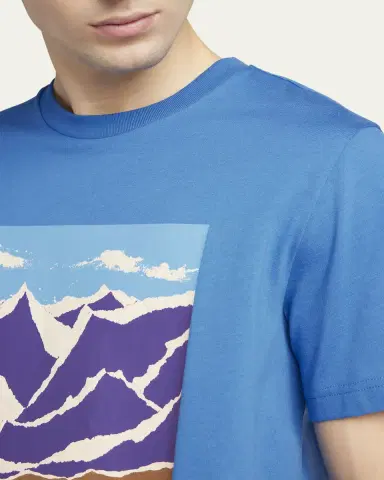 Moncler Men's Cotton Landscape-Print Graphic T-Shirt | Thumbnail 5