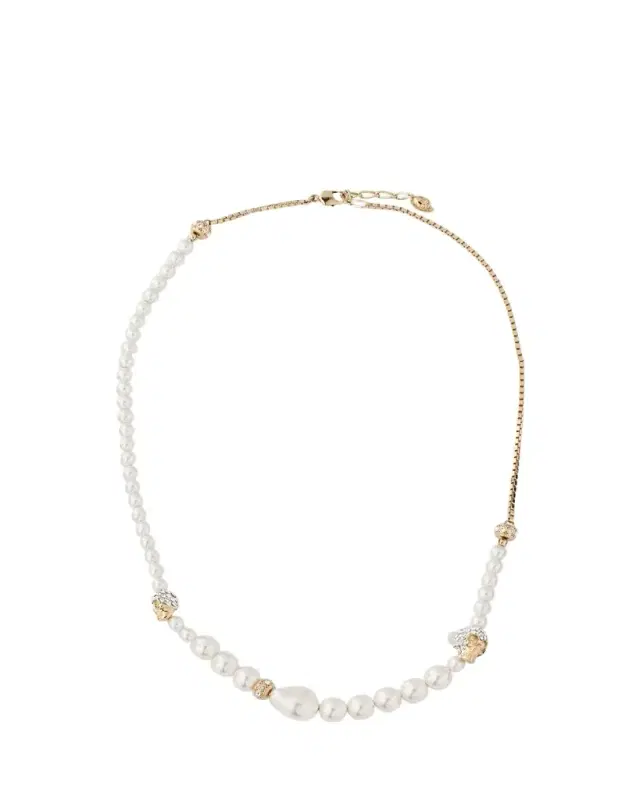 McQueen Pearly Skull Necklace