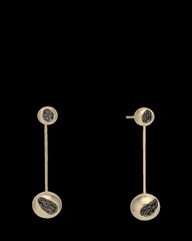 JV Insardi 18K Long BLK Sapphire Pendulum Earrings | Thumbnail 2