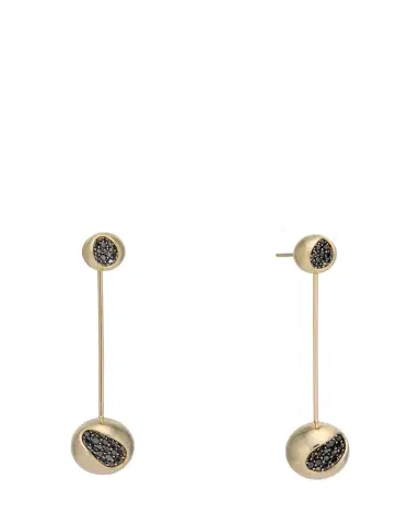 JV Insardi 18K Long BLK Sapphire Pendulum Earrings | Thumbnail 1