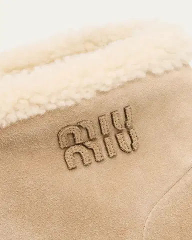 Miu Miu Suede Shearling-Lined Booties | Thumbnail 5