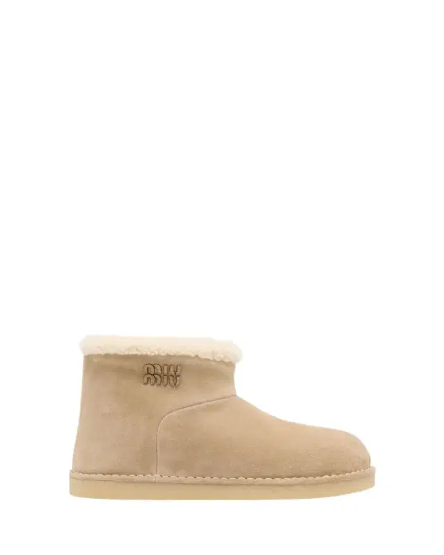 Suede Shearling-Lined Booties