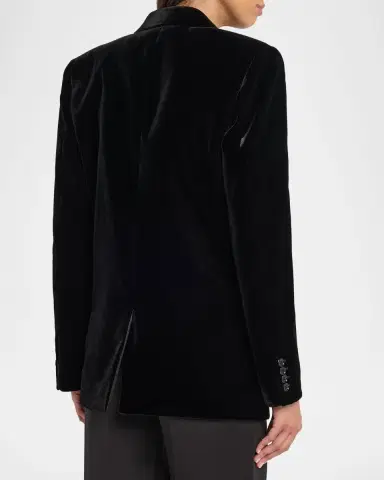 Saint Laurent Velvet Double-Breasted Blazer | Thumbnail 2 Saint Laurent Velvet Double-Breasted Blazer | Thumbnail 2