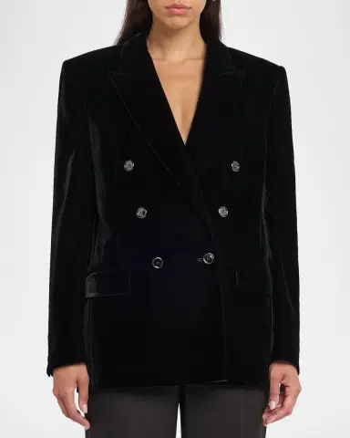 Saint Laurent Velvet Double-Breasted Blazer | Thumbnail 3 Saint Laurent Velvet Double-Breasted Blazer | Thumbnail 3