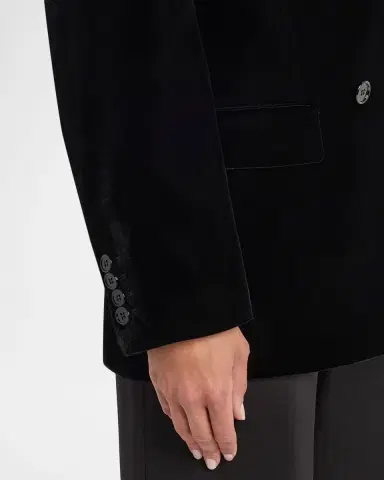 Saint Laurent Velvet Double-Breasted Blazer | Thumbnail 4 Saint Laurent Velvet Double-Breasted Blazer | Thumbnail 4