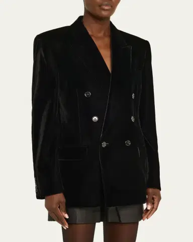 Saint Laurent Velvet Double-Breasted Blazer | Thumbnail 8 Saint Laurent Velvet Double-Breasted Blazer | Thumbnail 8