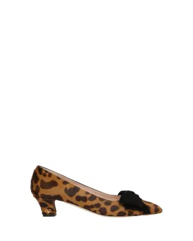 Valentino Garavani Bowow Leopard Calf Hair Pumps | Thumbnail 1 Valentino Garavani Bowow Leopard Calf Hair Pumps | Thumbnail 1