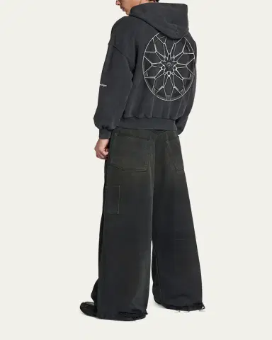Balenciaga Men's Distressed Wide-Leg Carpenter Pants | Thumbnail 3 Balenciaga Men's Distressed Wide-Leg Carpenter Pants | Thumbnail 3