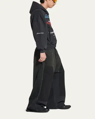 Balenciaga Men's Distressed Wide-Leg Carpenter Pants | Thumbnail 4 Balenciaga Men's Distressed Wide-Leg Carpenter Pants | Thumbnail 4