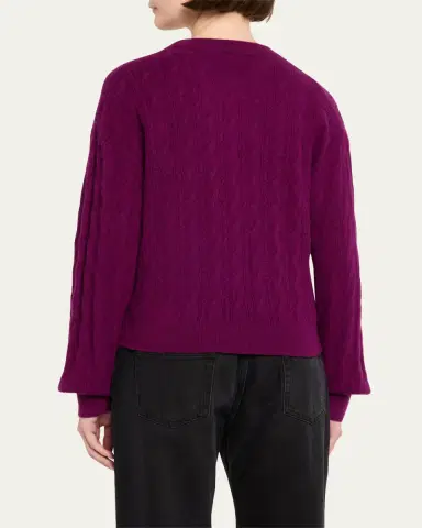 Guest In Residence Cashmere Cable Collegiate Sweater | Thumbnail 3