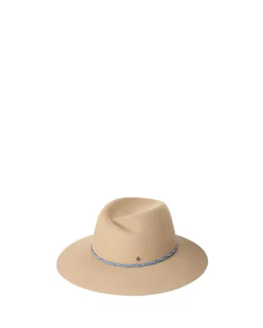 Maison Michel Virginie Braided Denim Wool Felt Fedora Hat | Thumbnail 1 Maison Michel Virginie Braided Denim Wool Felt Fedora Hat | Thumbnail 1