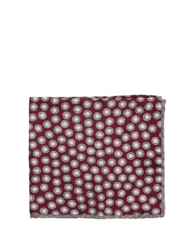 Brunello Cucinelli Men's Silk Geometric Circle Pocket Square | Thumbnail 1
