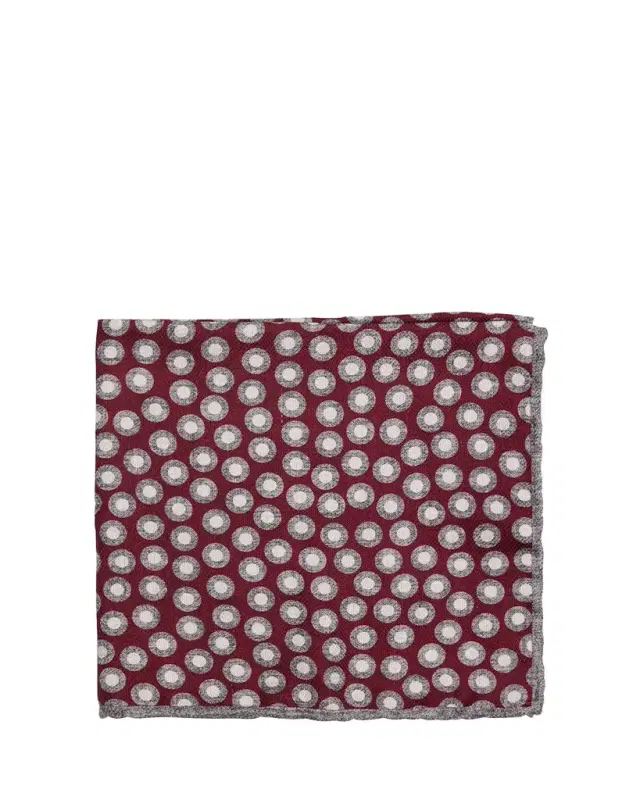 Men's Silk Geometric Circle Pocket Square
