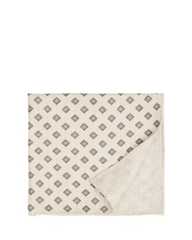 Men's Medallion-Print Silk Pocket Square