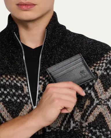 Brunello Cucinelli Men's Capretta Leather Card Holder | Thumbnail 2