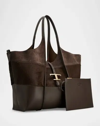 Tod's Medium Mixed Calfskin Timeless Tote Shopping Bag | Thumbnail 3 Tod's Medium Mixed Calfskin Timeless Tote Shopping Bag | Thumbnail 3