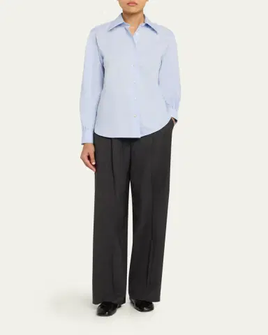 OFFICINE GÉNÉRALE Ella Long-Sleeve Cotton Poplin Shirt | Thumbnail 2