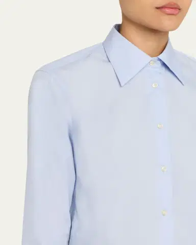 OFFICINE GÉNÉRALE Ella Long-Sleeve Cotton Poplin Shirt | Thumbnail 5