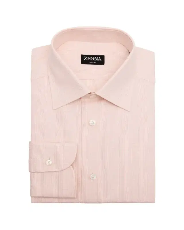 Zegna Men's Trecapi Cotton Tonal Plaid Dress Shirt