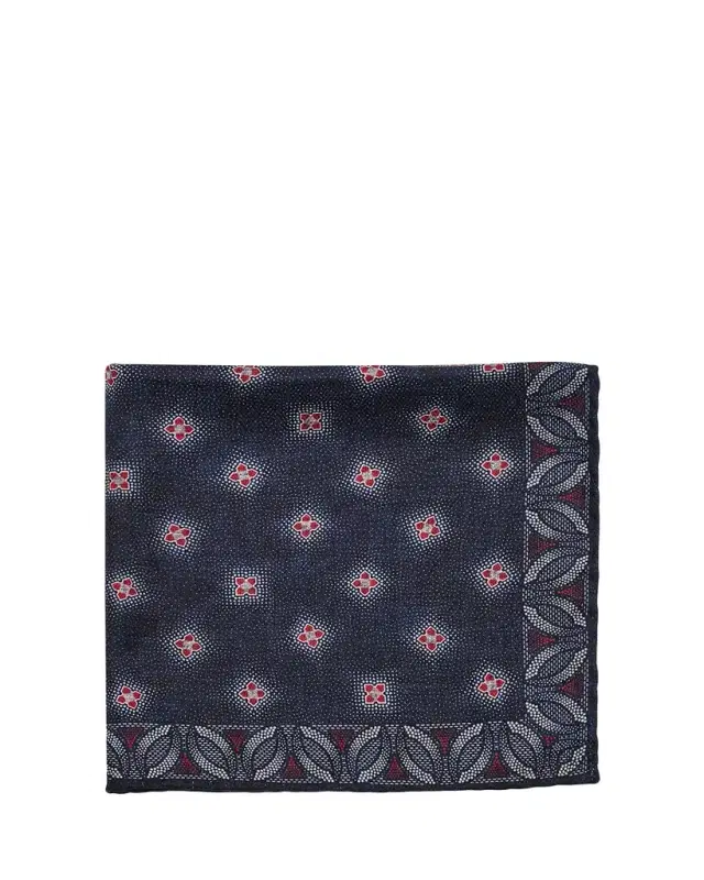 Men's Silk Floral Print Pocket Square