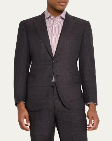 Brioni Men's Prince of Wales Wool Classic Fit Two-Piece Suit | Thumbnail 4